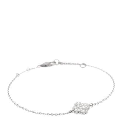 Van Cleef & Arpels 18K White Gold Diamond Sweet Alhambra Bracelet 1 of 3
