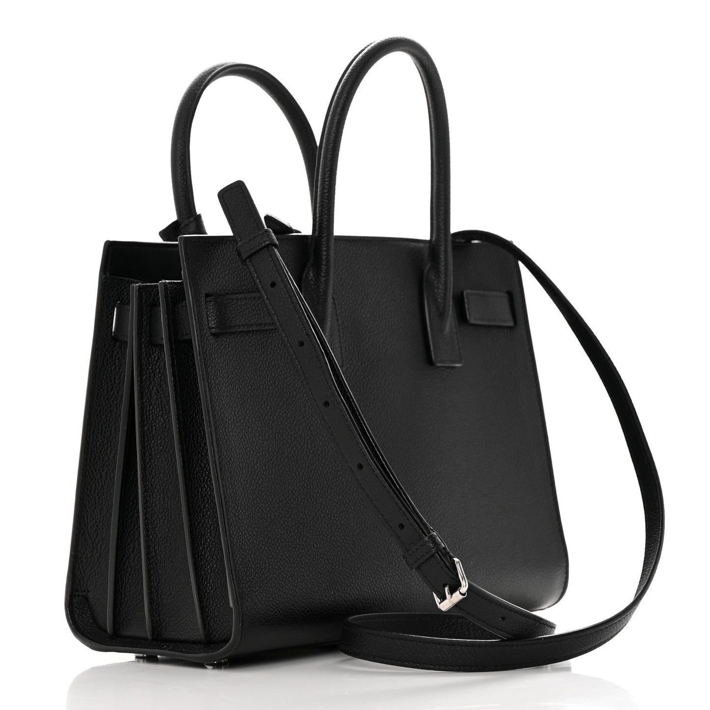 Grained Calfskin Baby Sac De Jour Black