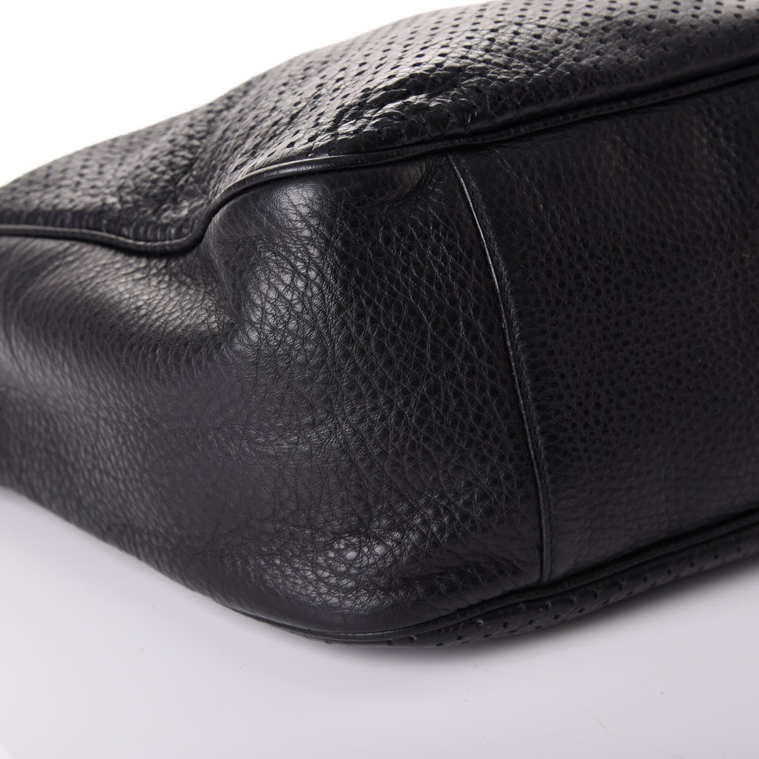 Saint Laurent Perforated Calfskin Small Roady Hobo Black 6 of 9