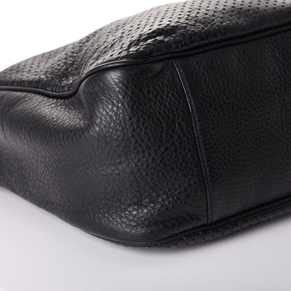 Saint Laurent Perforated Calfskin Small Roady Hobo Black 6 of 9