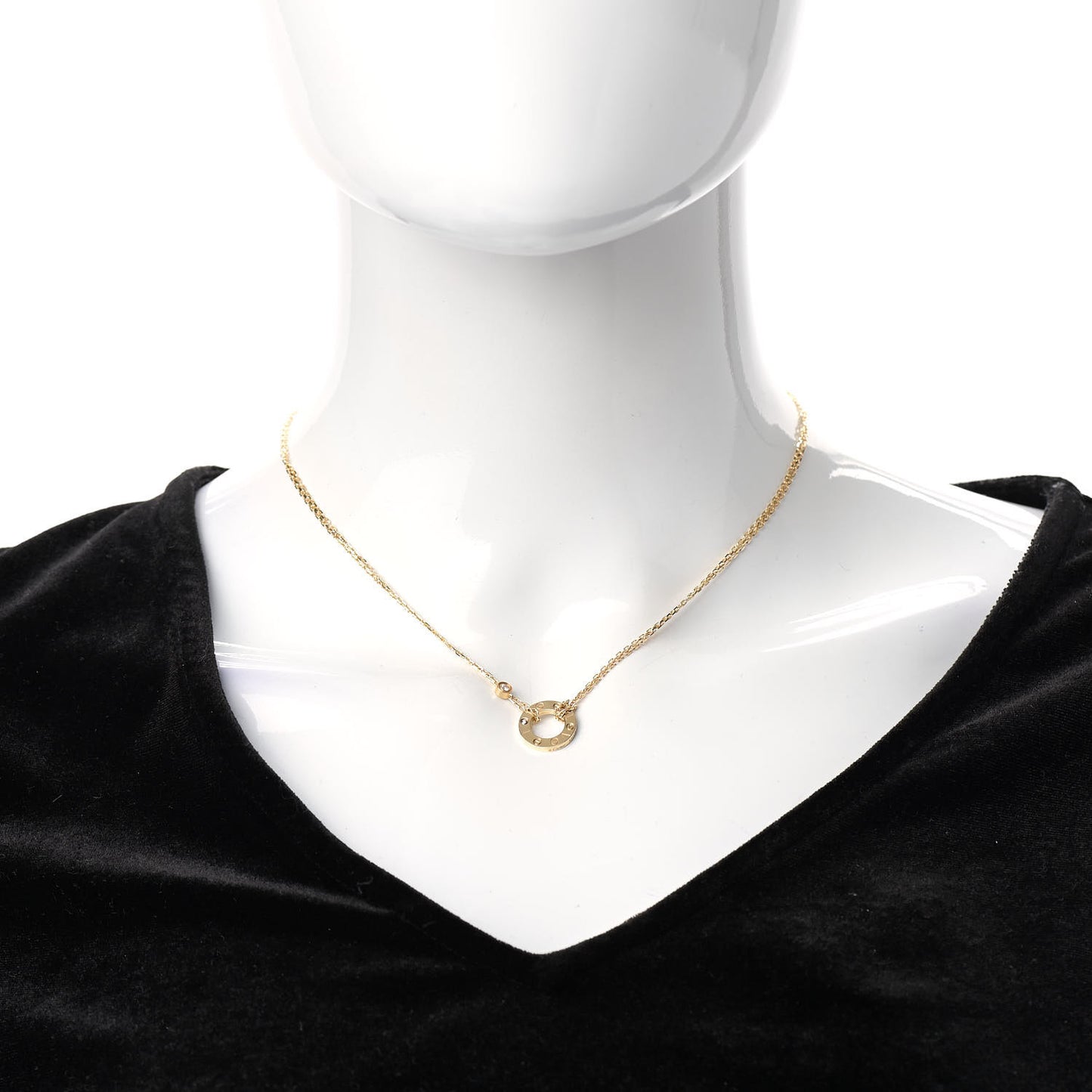 18K Yellow Gold 2 Diamond LOVE Necklace