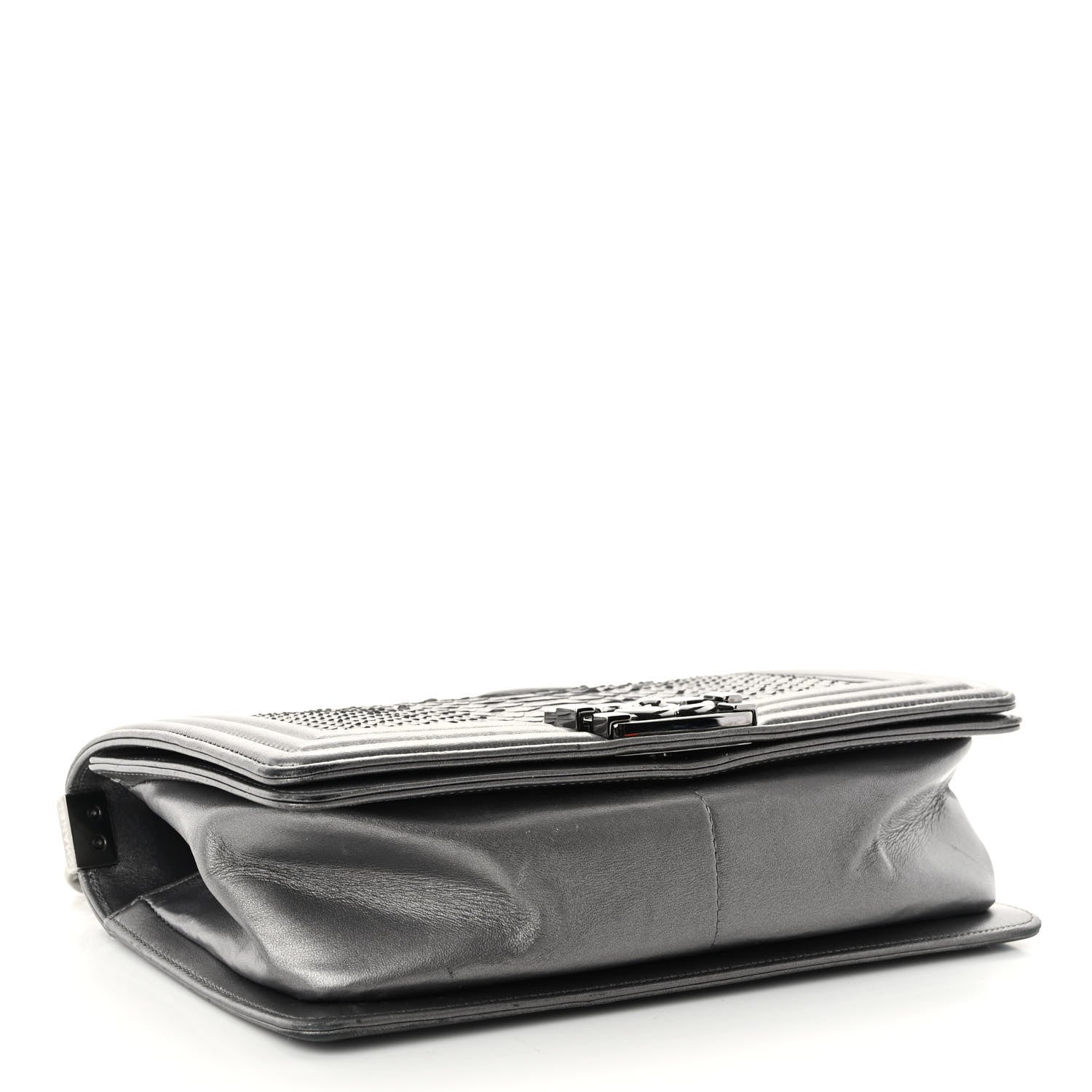 Chanel Snakeskin Medium Boy Flap Silver 4 of 12