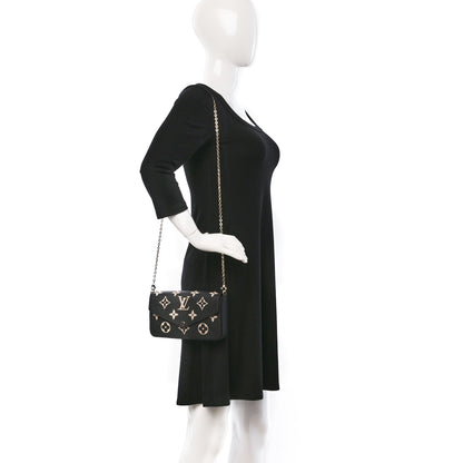 Louis Vuitton Empreinte Monogram Giant Felicie Pochette Black Beige 2 of 9