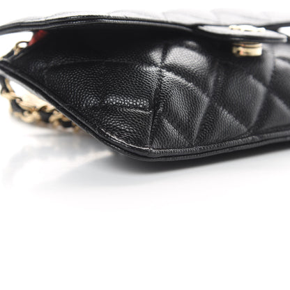 Chanel Caviar Fabric Graffiti Foldable Tote Bag With Chain Black Multicolor 17 of 20