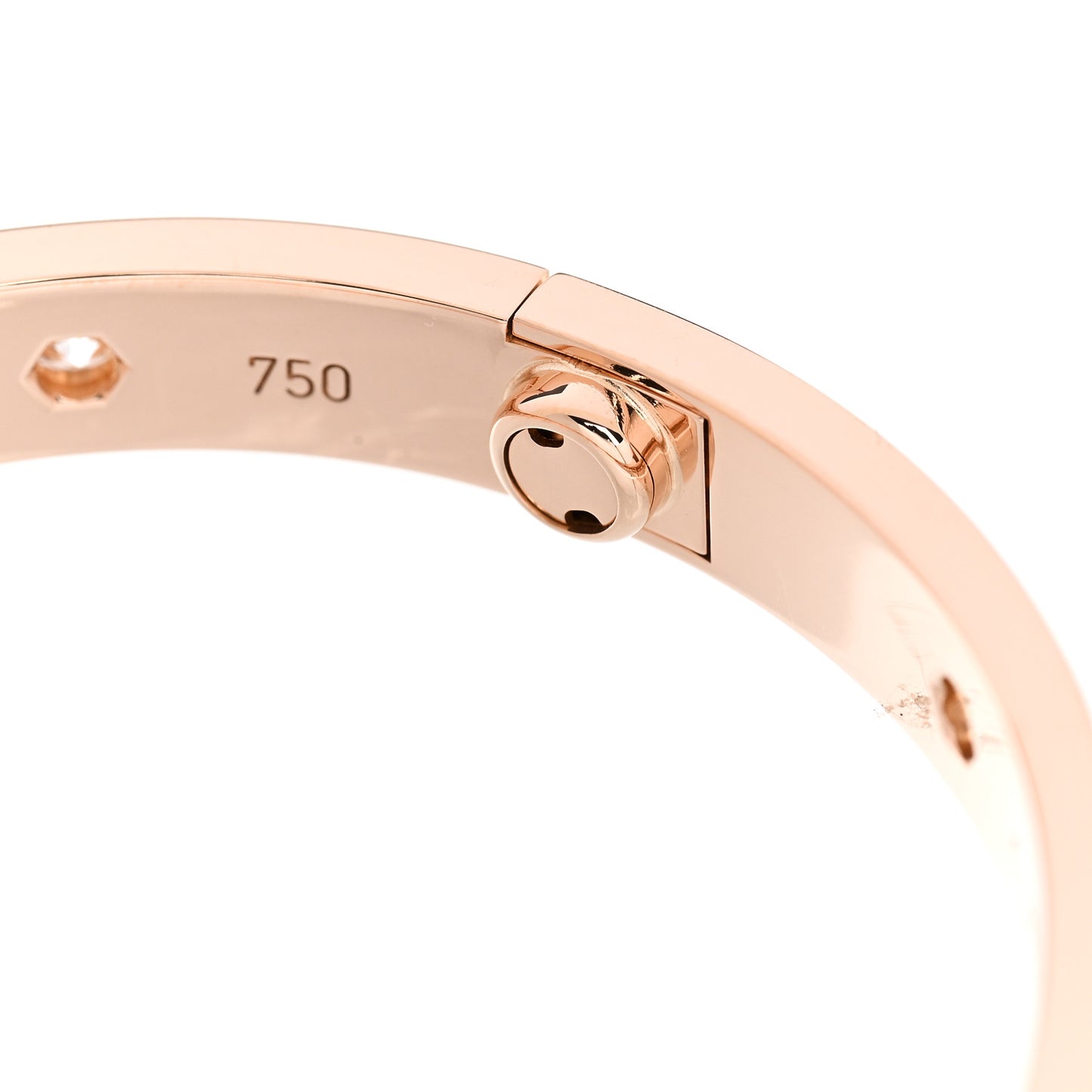 18K Pink Gold 10 Diamond LOVE Bracelet 16