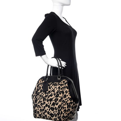 Louis Vuitton Jacquard Velvet Leopard Print Stephen Sprouse North South Bag Black 2 of 11