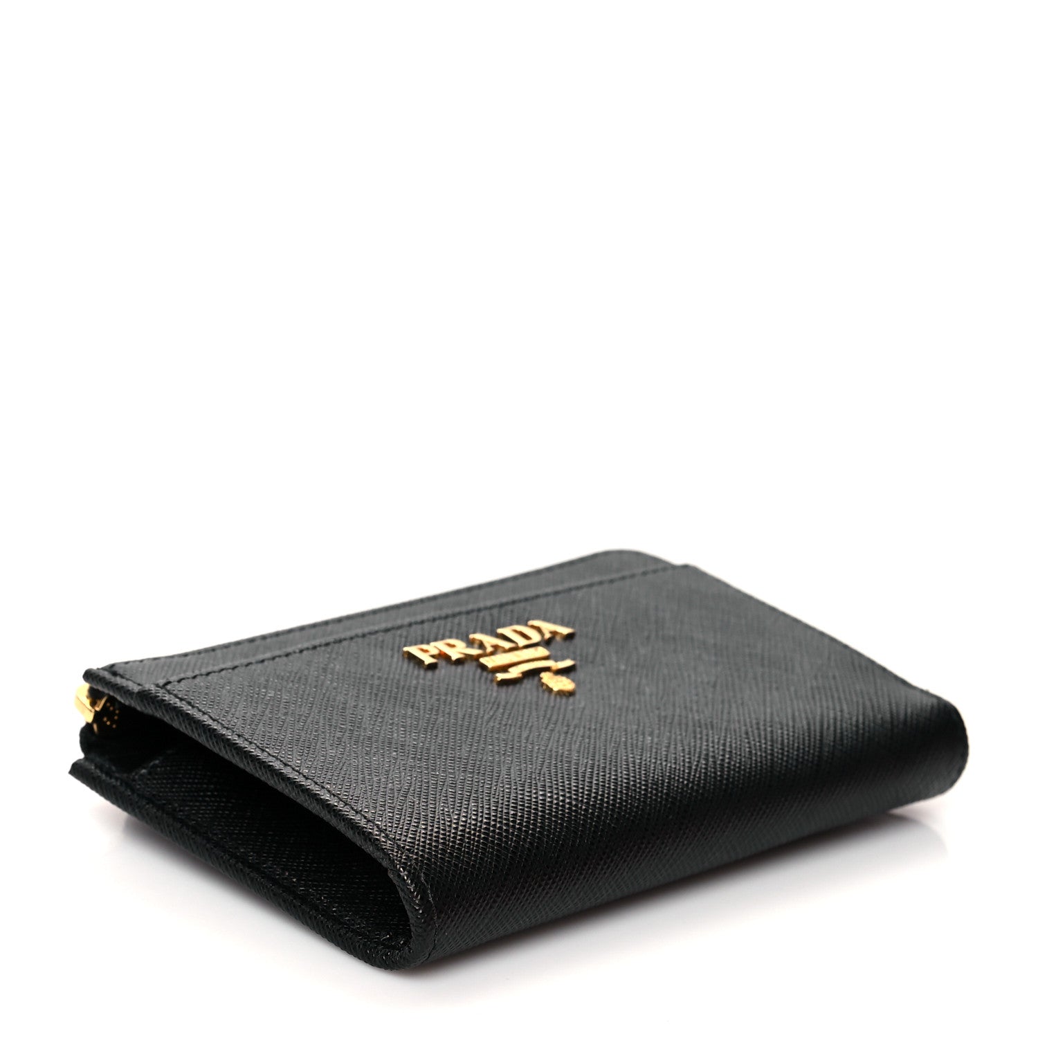 Prada Saffiano Metal Zip Around Keychain Black 4 of 7