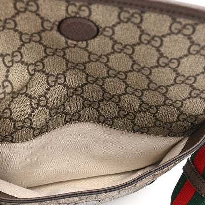 Gucci GG Supreme Monogram Web Small Neo Vintage Double Flap Messenger Bag Beige New Acero 8 of 11