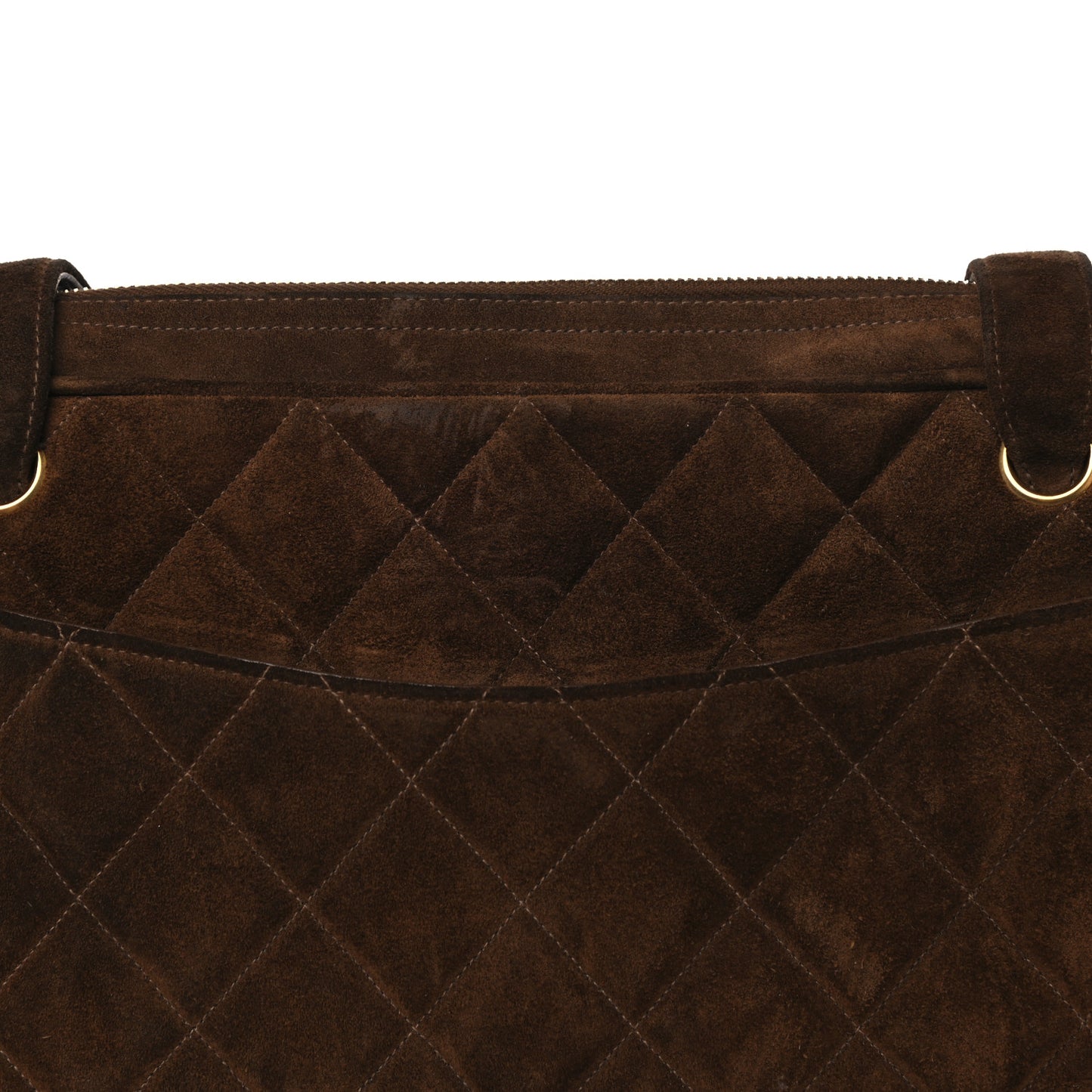 Suede Quilted Shoulder Bag Brown