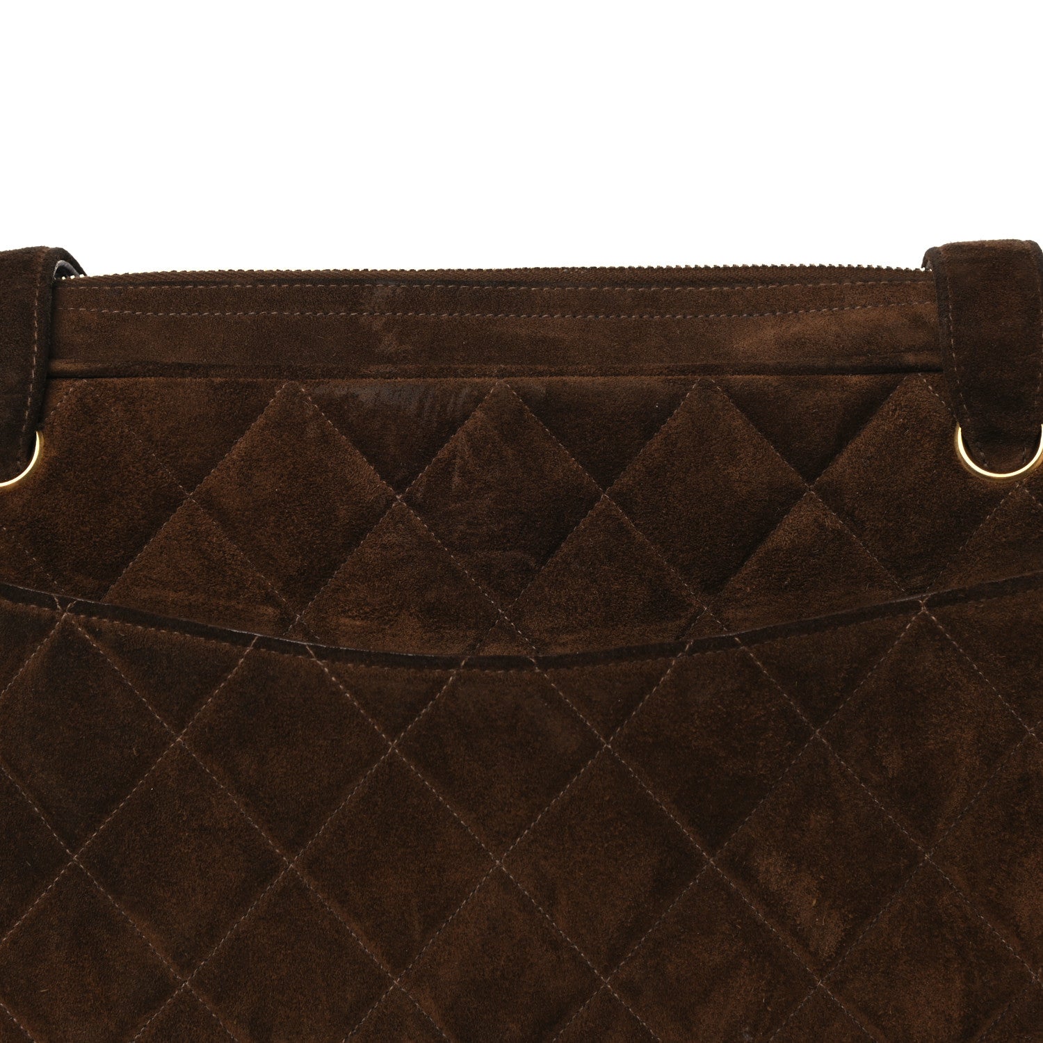 Chanel Suede Quilted Shoulder Bag Brown 8 of 17