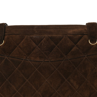 Chanel Suede Quilted Shoulder Bag Brown 8 of 17