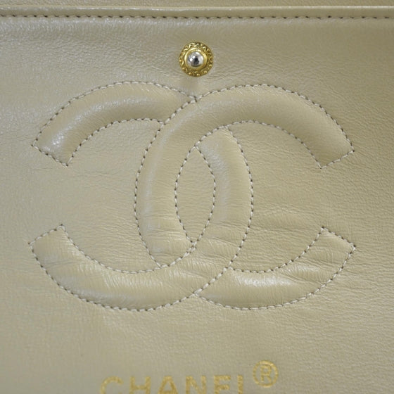 Lambskin Medium Double Flap Beige GHW