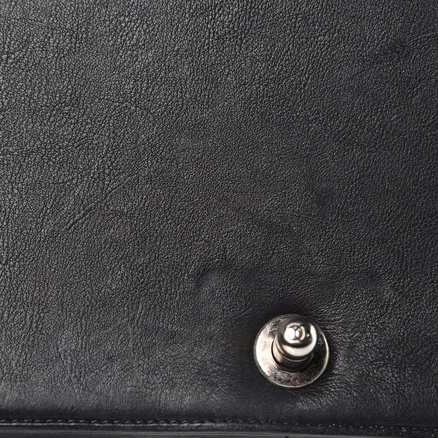 Calfskin Double Stitch Medium Boy Flap Black