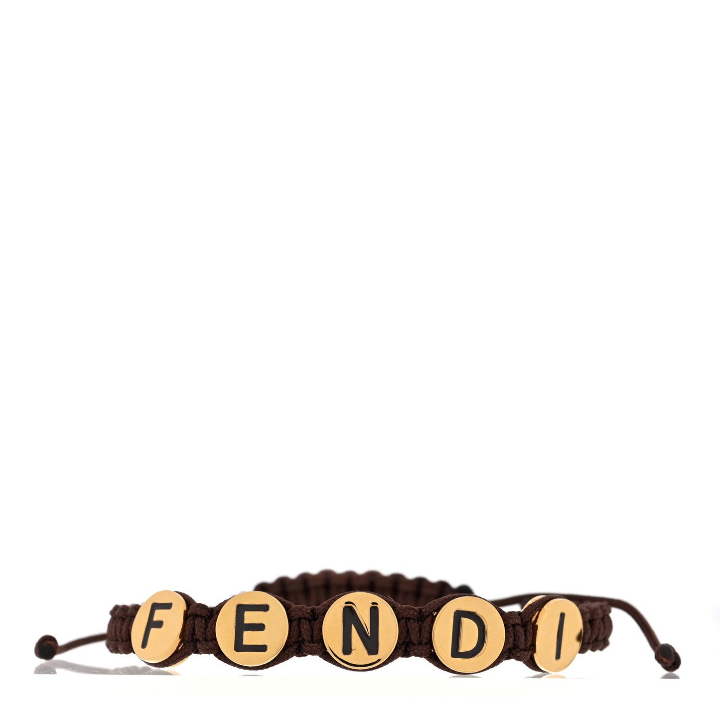 Fabric Braided Studded Bracelet Brown