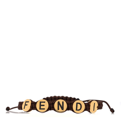 Fendi Fabric Braided Studded Bracelet Brown 1 of 4