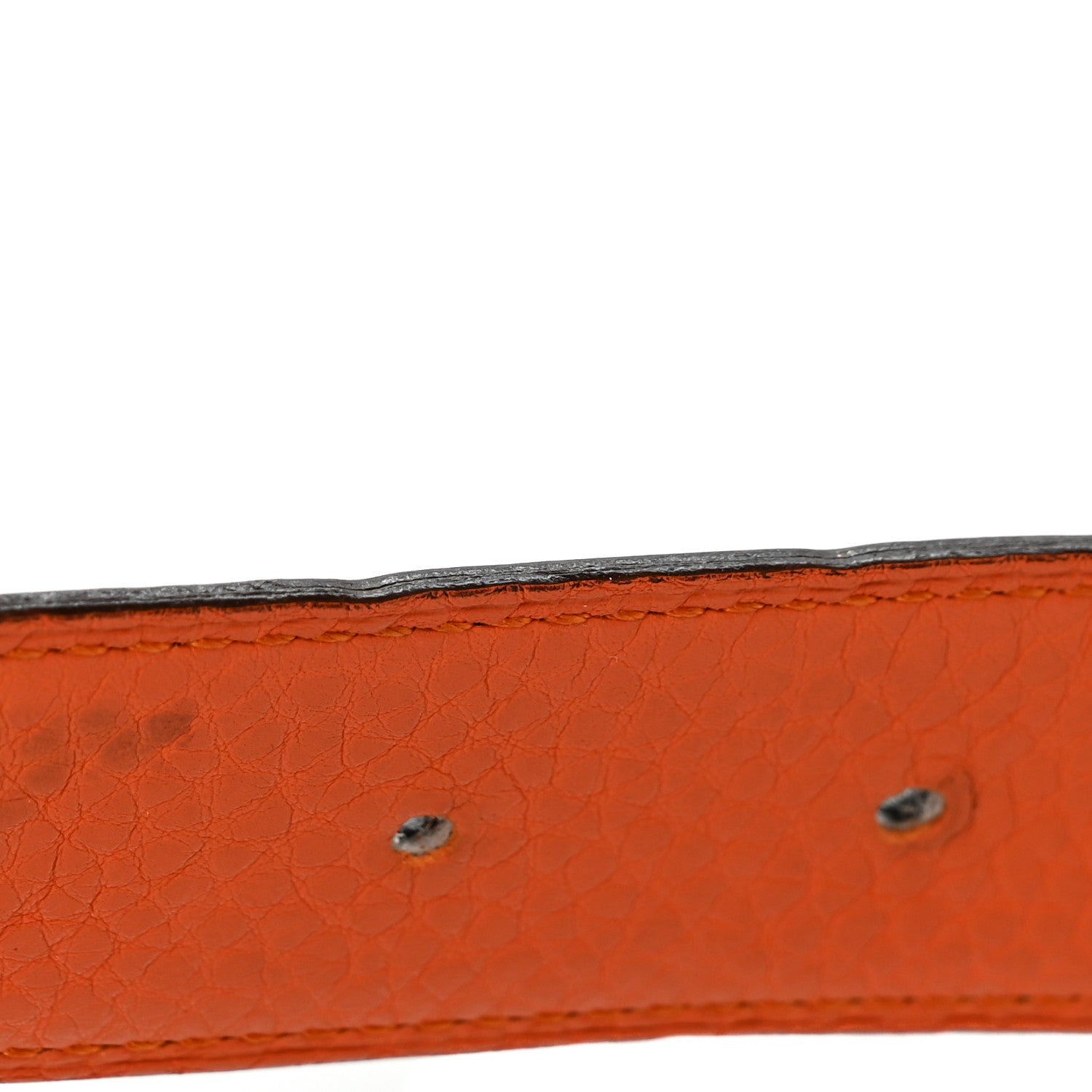 Hermes Box Togo 32mm Guilloche H Belt 90 36 Black Orange 7 of 10
