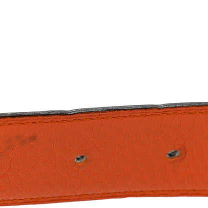 Hermes Box Togo 32mm Guilloche H Belt 90 36 Black Orange 7 of 10