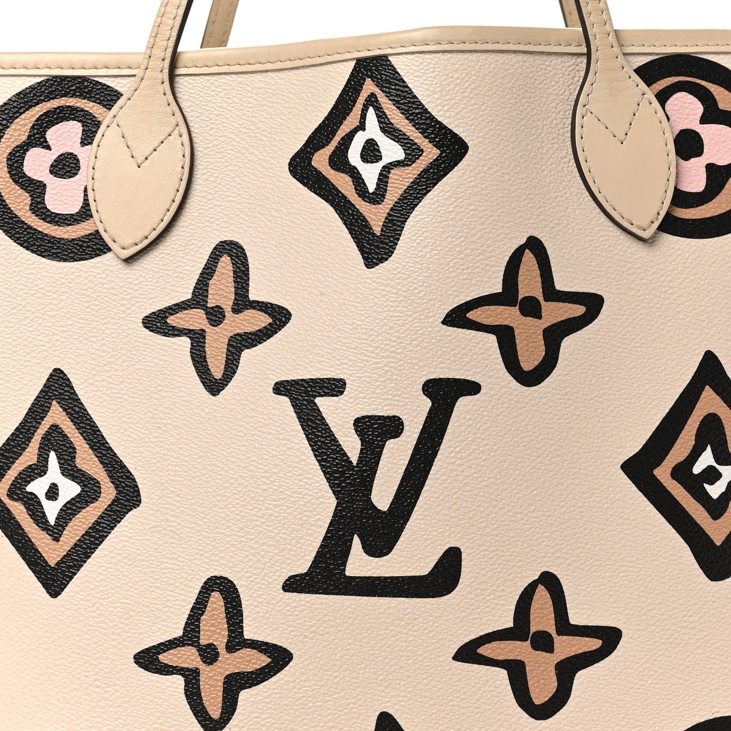 Louis Vuitton Monogram Giant Wild at Heart Neverfull MM Creme 7 of 9