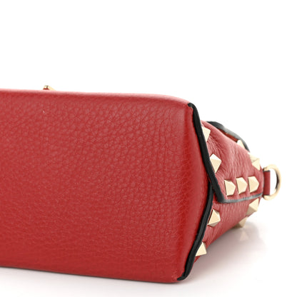 Valentino Garavani Pebbled Calfskin Mini Rockstud Crossbody Bag Rosso Valentino 9 of 9