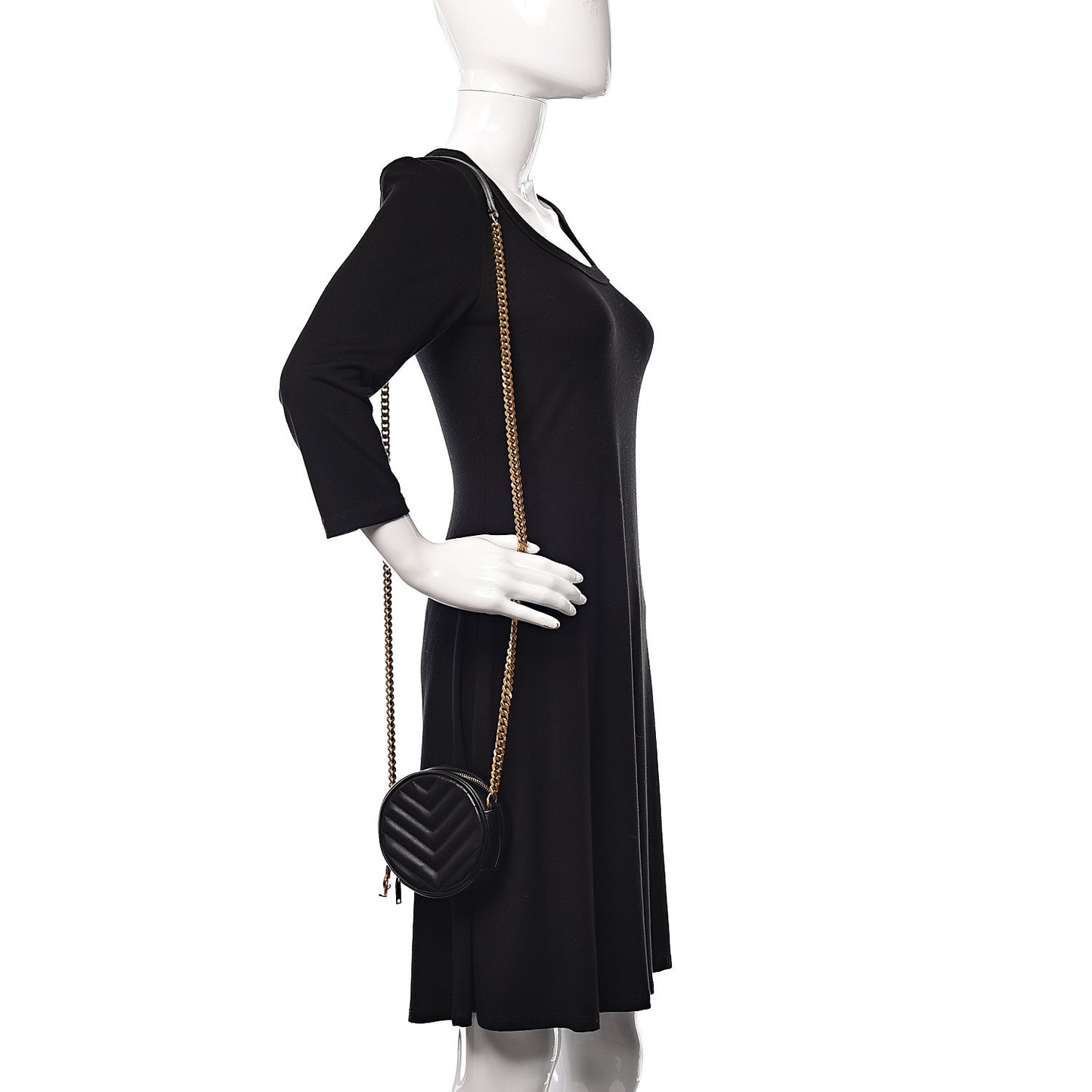 Calfskin Matelasse Small Monogram Bubble Crossbody Black
