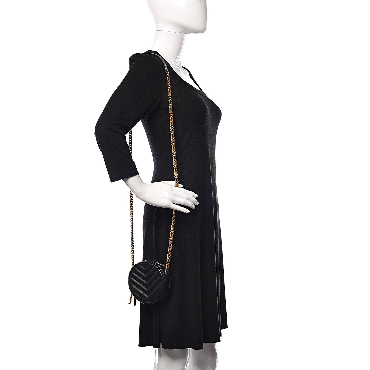 Saint Laurent Calfskin Matelasse Small Monogram Bubble Crossbody Black 2 of 10