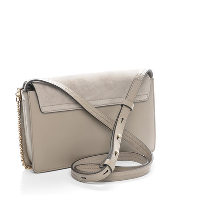 Chloe Suede Calfskin Small Faye Shoulder Bag Motty Grey 3 of 7