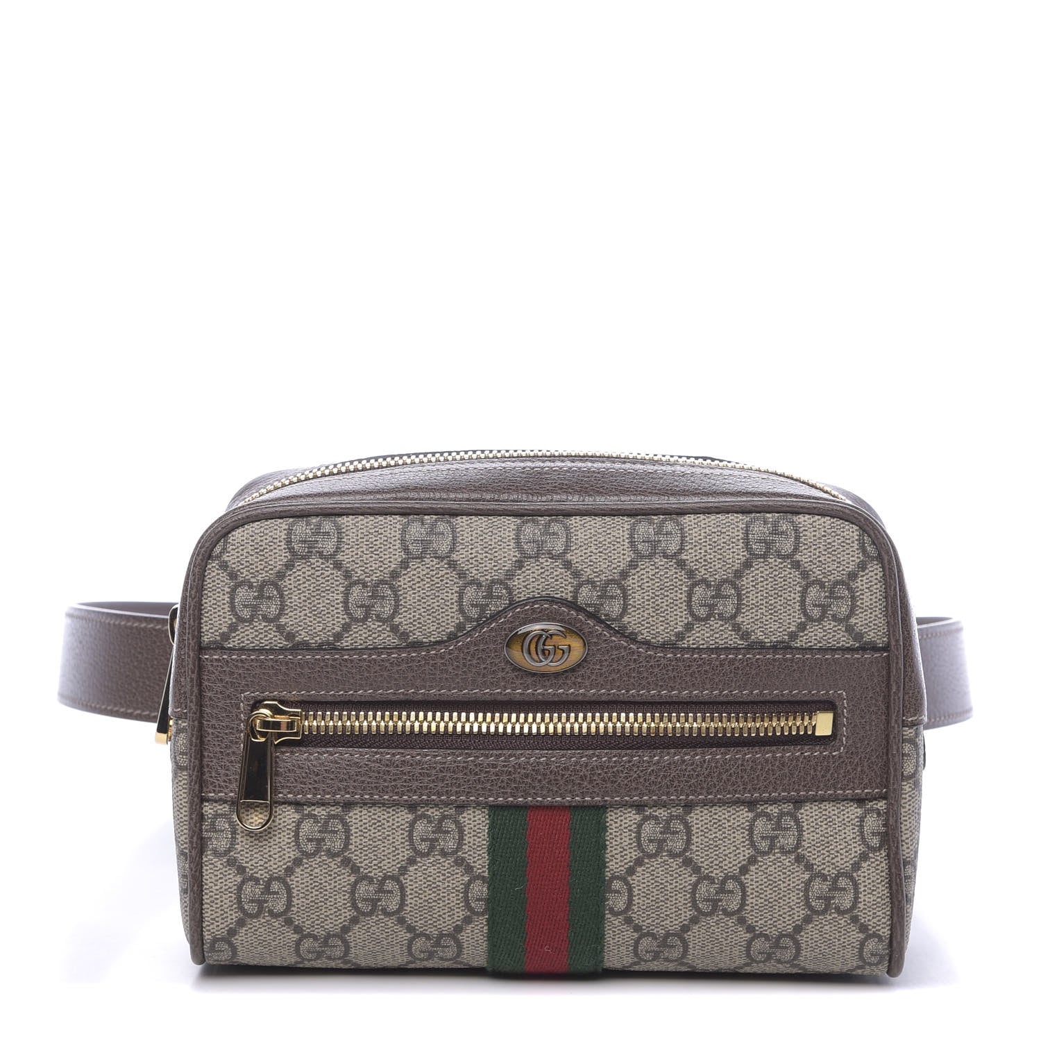 Gucci GG Supreme Monogram Web Small Ophidia Belt Bag 85 34 Dark Brown 1 of 10