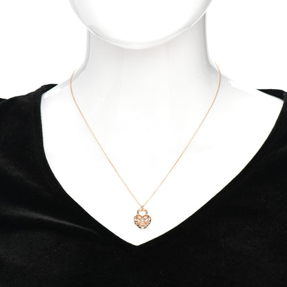 Tiffany 18K Rose Gold Filigree Heart Lock Pendant Necklace 2 of 4