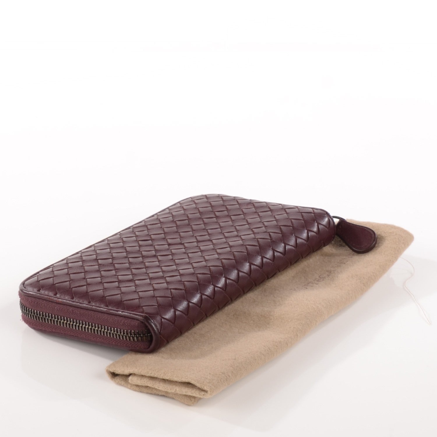 Bottega Veneta Nappa Intrecciato Zip Around Wallet Aubergine 3 of 8