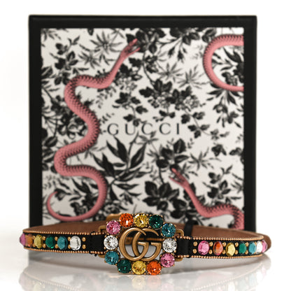 Gucci Calfskin Crystal Embellished Double G Choker Necklace Multicolor 6 of 6