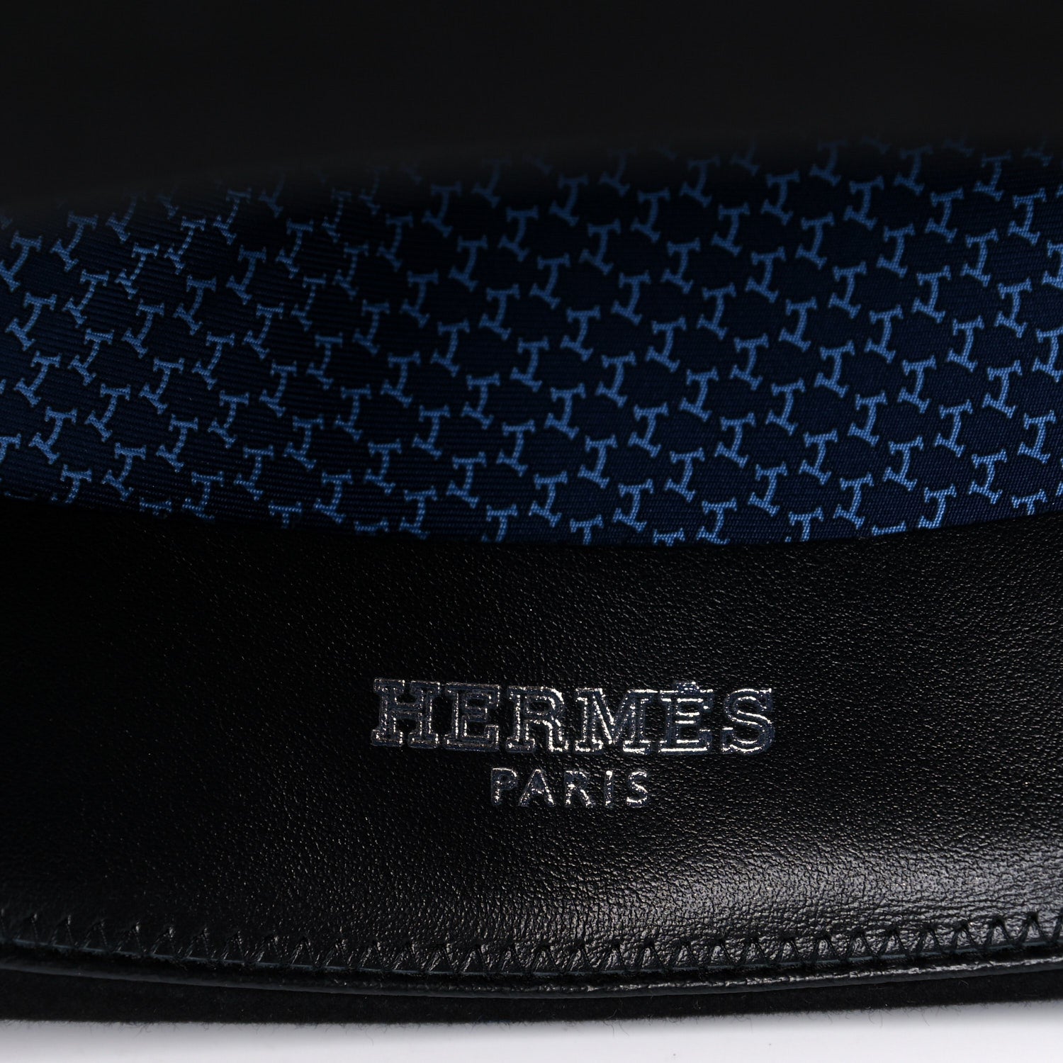 Hermes Felt Alligator Mens Barnabe Hat 57 Black 7 of 10