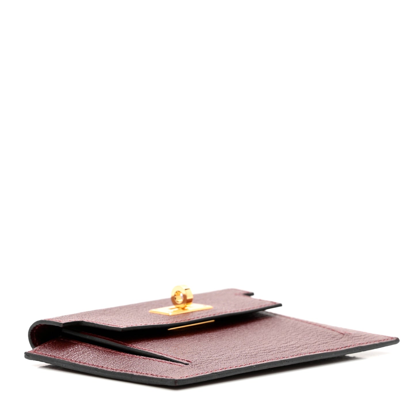 Chevre Mysore Kelly Pocket Compact Wallet Rouge H