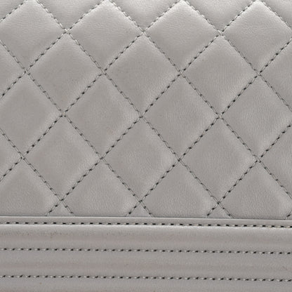 Chanel Lambskin Quilted Small Boy Flap Grey 11 of 12