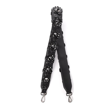 Fendi Vitello Dolce Nappa Patent Flowerland Studded Strap You Black 4 of 4