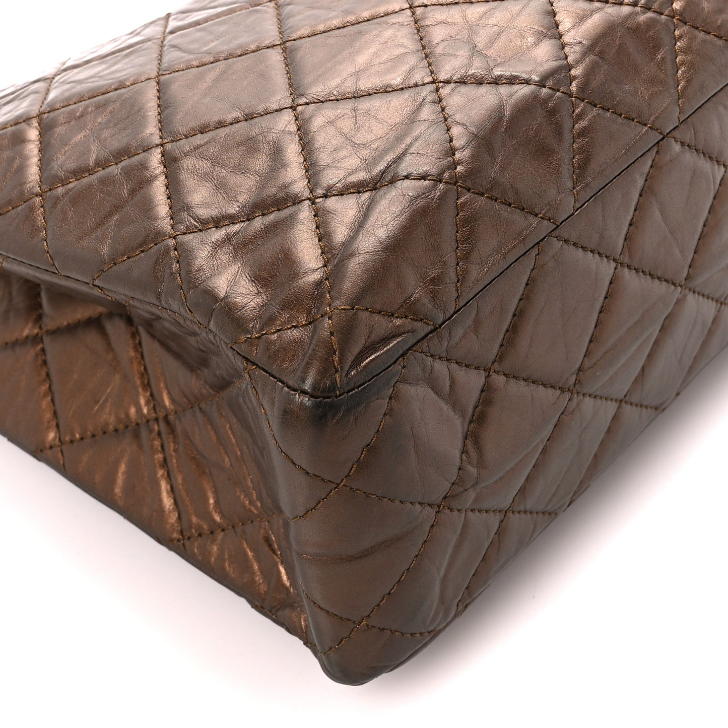 Aged Calfskin Reissue 2.55 Tote Bronze
