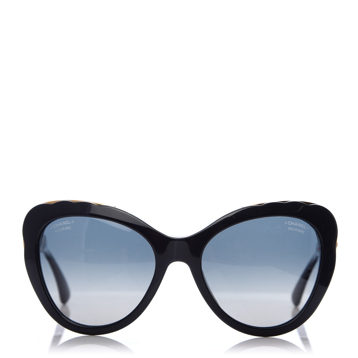 Chanel Acetate Bijou Cat Eye Polarized Sunglasses 5354 Black 2 of 8
