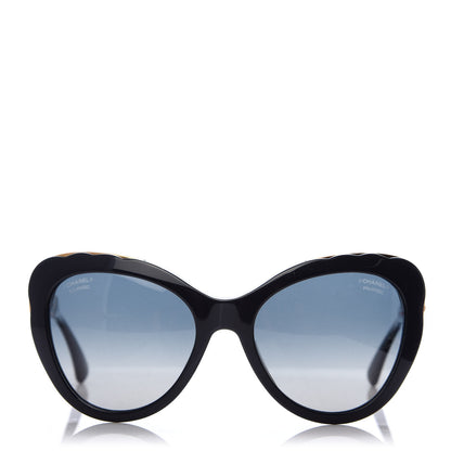 Chanel Acetate Bijou Cat Eye Polarized Sunglasses 5354 Black 2 of 8