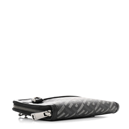 Versace Coated Canvas La Greca Signature  Black Gray 4 of 11