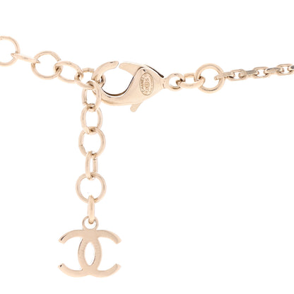 Chanel Metal Crystal Logo Necklace Gold 6 of 6