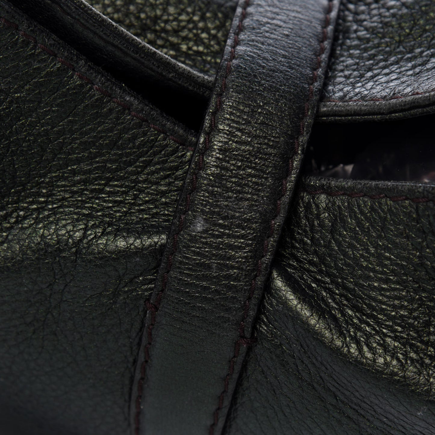 Metallic Pebbled Calfskin Large New Jackie Shoulder Bag Green