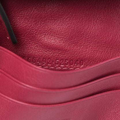 Gucci Velvet Matelasse Pearl Love Embroidered GG Marmont Card Case Wallet Light Raspberry Rose 7 of 9