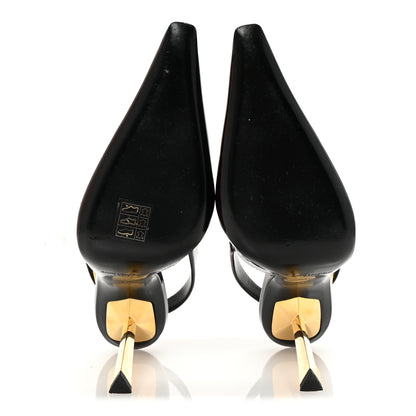 Saint Laurent Vernice Gloss Lee 110 Slingback Pumps 38 Marron Glacé 6 of 9