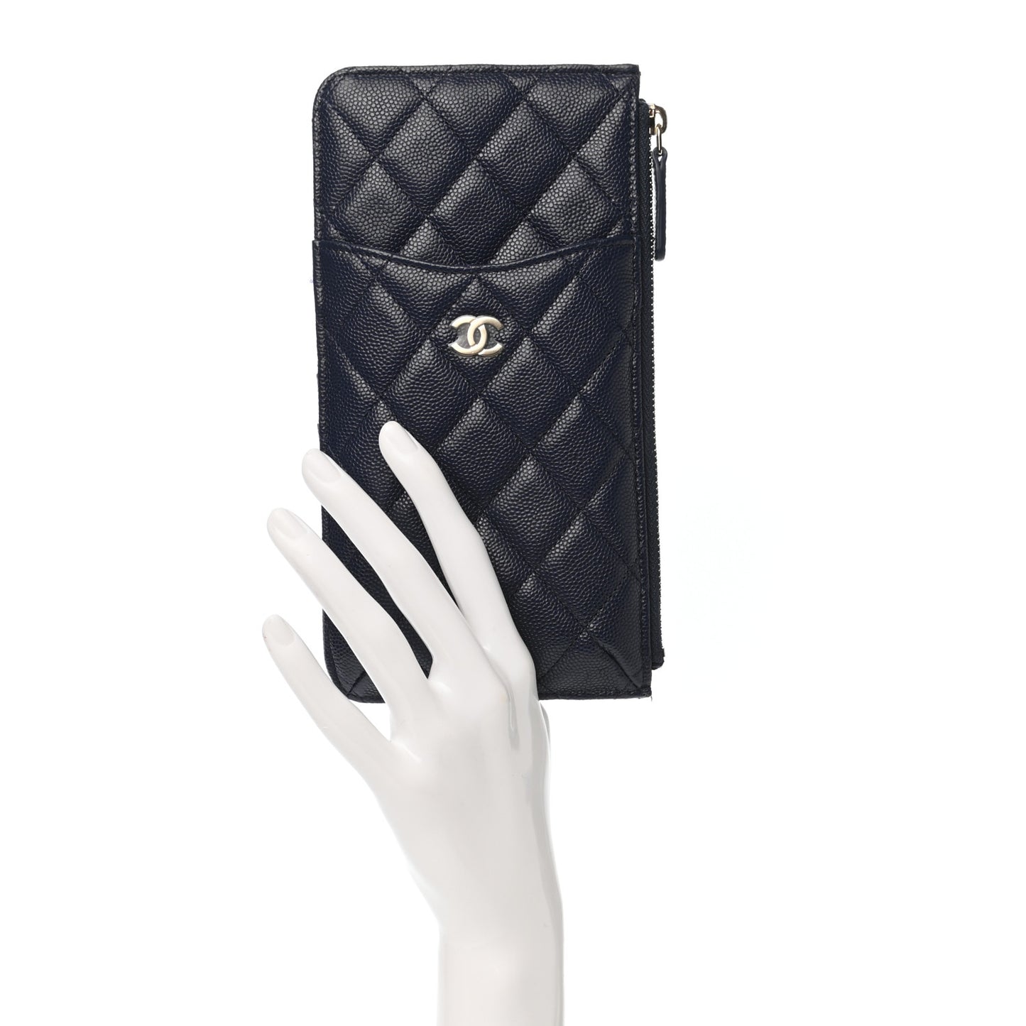 Caviar Quilted Classic iPhone Pouch Navy