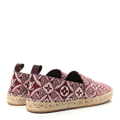 Louis Vuitton Jacquard Since 1854 Starboard Espadrille Flats 37.5 Bordeaux 4 of 9