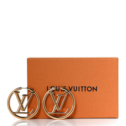 Louis Vuitton Metal Louise Hoop Earrings Gold 5 of 5
