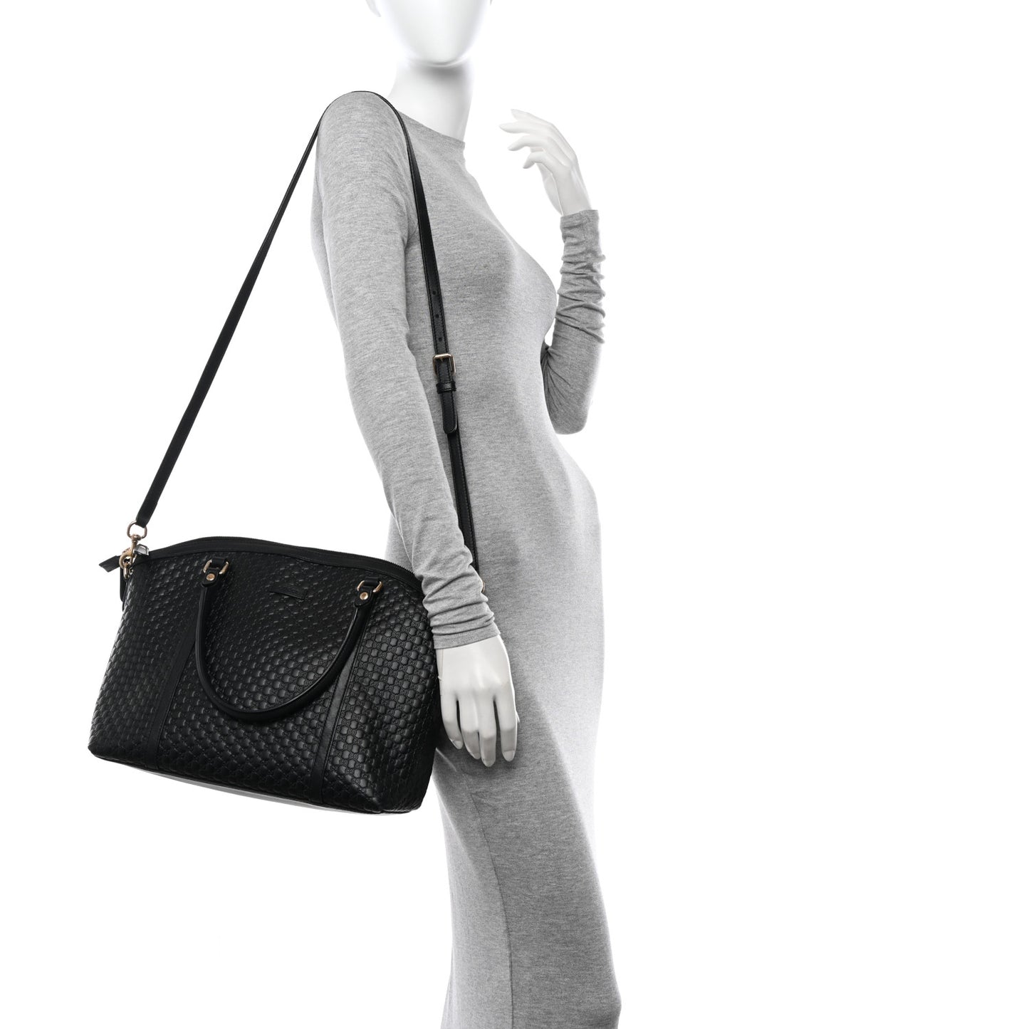 Soft Microguccissima Dome Satchel Black