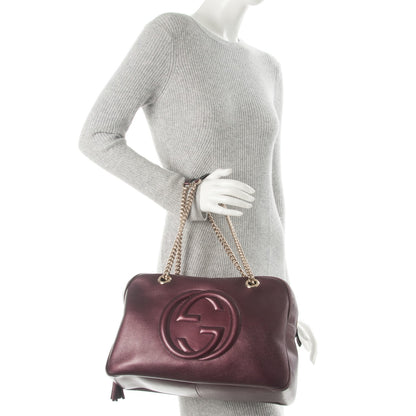 Gucci Metallic Cellarius Calfskin Medium Soho Bowler Classic Burgundy 2 of 7