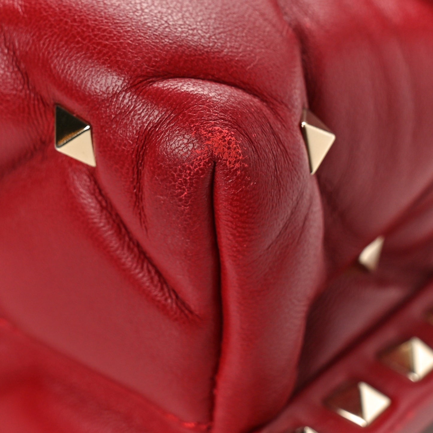 Nappa Medium Candystud Top Handle Bag Rosso Valentino