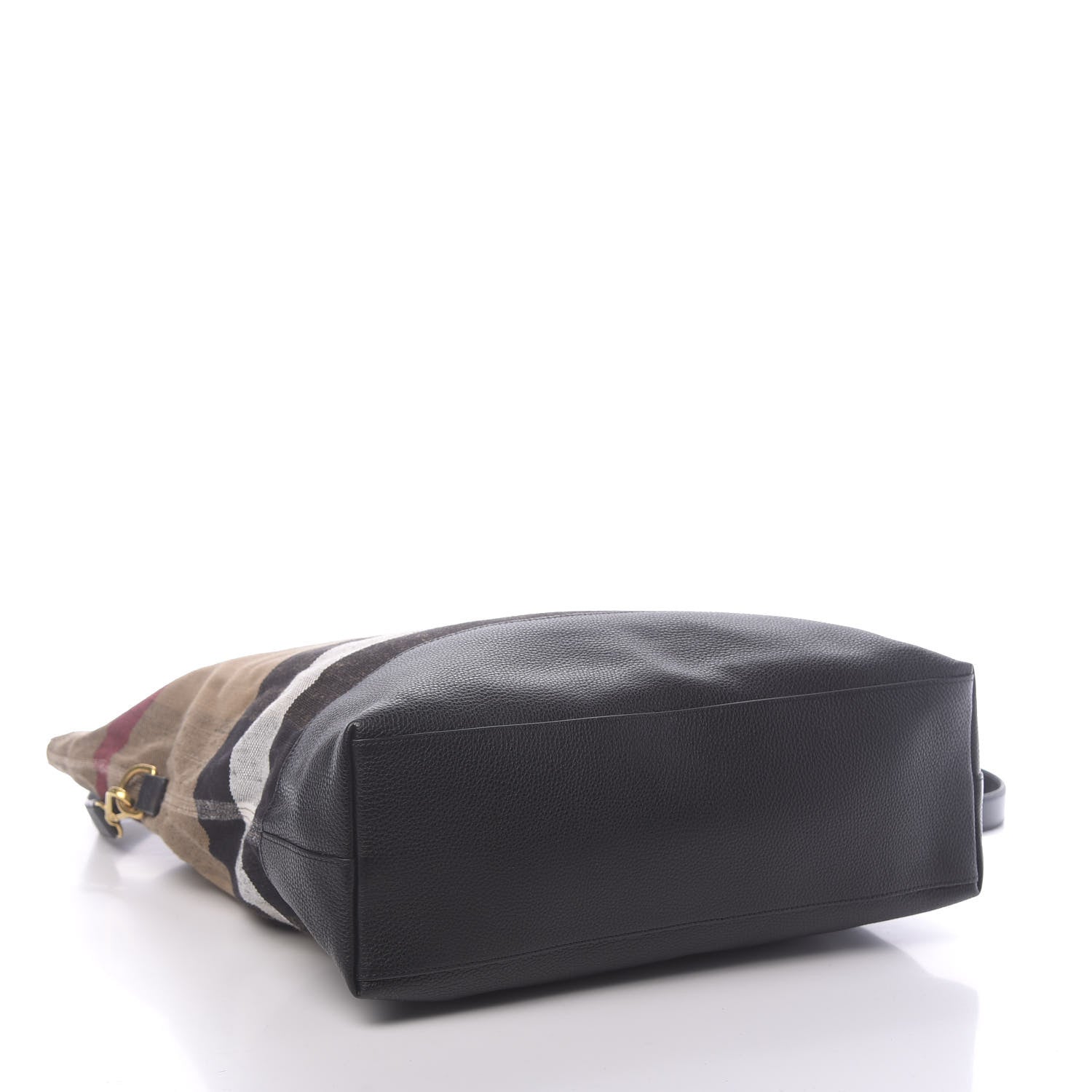 Burberry Grainy Calfskin Mega Check Armley Folding Messenger Black 5 of 10