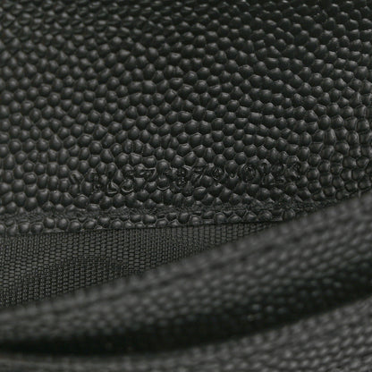Saint Laurent Grain De Poudre Matelasse Chevron Monogram Zipped Card Case Black 7 of 13